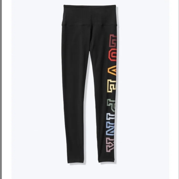 PINK Victoria's Secret HighWaisted Cotton Logo Leggings (size M) - Picture 2 of 3